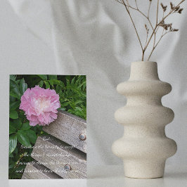 Serenity Prayer Rosa Peony Blommigt blank Kort