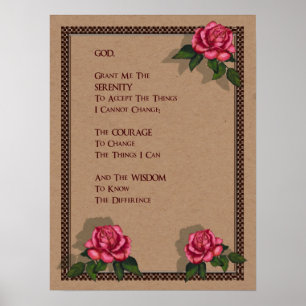 Serenity Prayer: Rosa ros: Originalkonst Poster