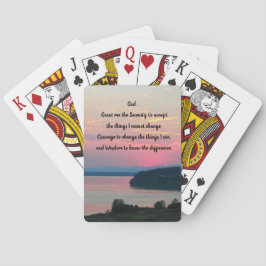 Serenity Prayer Rosa Sjölandskap Sunset Casinokort