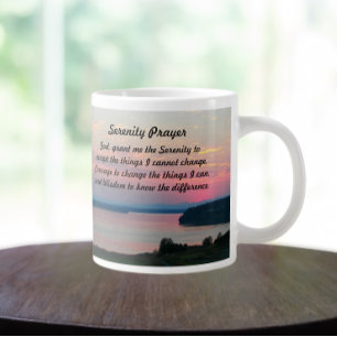 Serenity Prayer Rosa Sjölandskap Sunset Jumbo Mugg