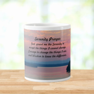Serenity Prayer Rosa Sjölandskap Sunset Jumbo Mugg