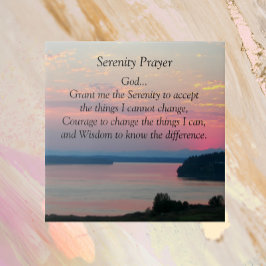 Serenity Prayer Rosa Sjölandskap Sunset Kakelplatta