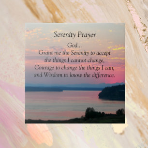 Serenity Prayer Rosa Sjölandskap Sunset Kakelplatta