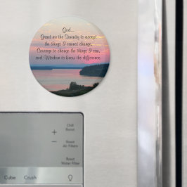 Serenity Prayer Rosa Sjölandskap Sunset Magnet