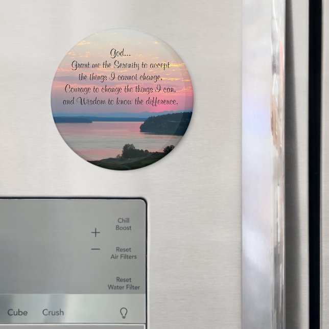 Serenity Prayer Rosa Sjölandskap Sunset Magnet (In Situ (Fridge))