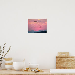 Serenity Prayer Rosa Solnedgång Fotografisk Poster