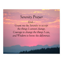 Serenity Prayer Rosa Solnedgång Fotografisk