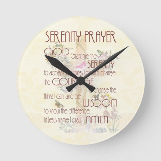 Serenity Prayer Rund Klocka (Framsida)