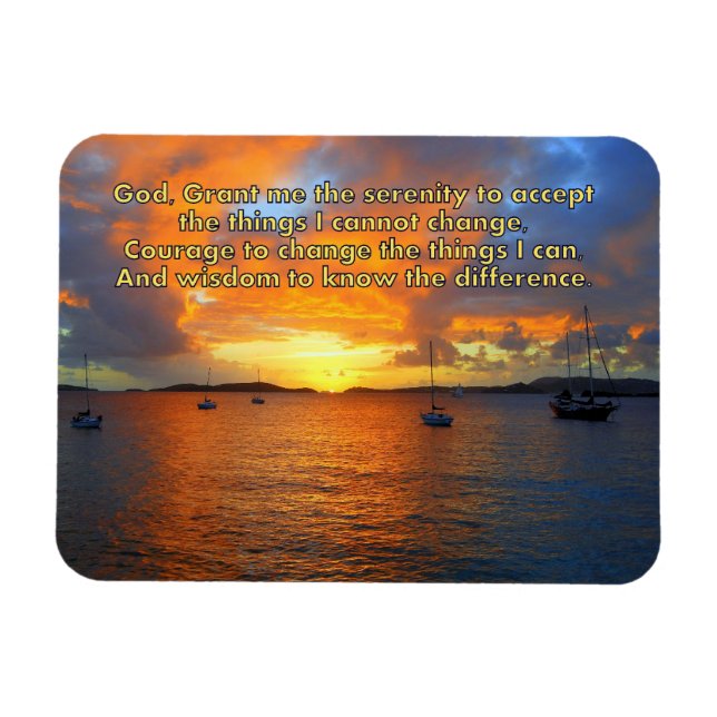 Serenity Prayer Sailships i Sunset Magnet (Horisontell)
