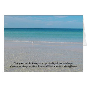 Serenity Prayer Sea Gull och Beach Hälsningskort