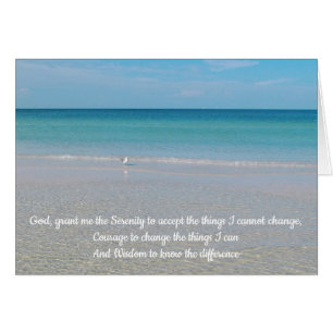 Serenity Prayer Sea Gull och Beach Hälsningskort