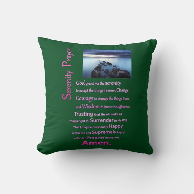 Serenity Prayer Sea View Kudde (Framsida)