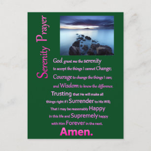 Serenity Prayer Sea View Vykort