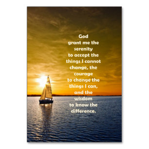 Serenity Prayer: Segelbåt i Ocean, styrka/Recov Bordsnummer