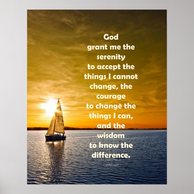 Serenity Prayer: Segelbåt i Ocean, styrka/Recov Poster (Framsidan)