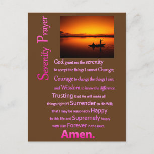Serenity Prayer Silhouette Big Catch Vykort