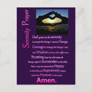 Serenity Prayer Silhouette Händer Vykort