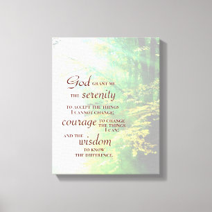 Serenity Prayer, skogen Canvastryck