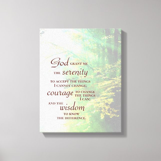 Serenity Prayer, skogen Canvastryck (Framsida)