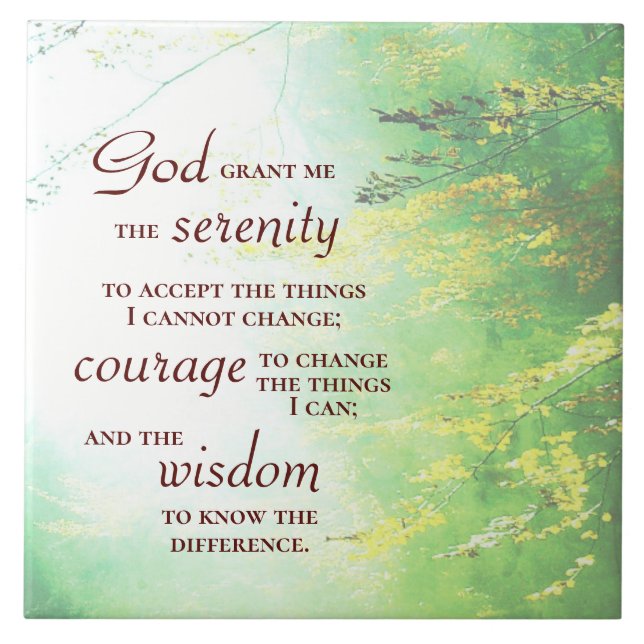Serenity Prayer, skogen Kakelplatta (Framsidan)