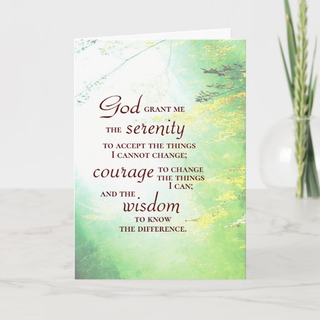 Serenity Prayer, skogen Kort (Framsida)