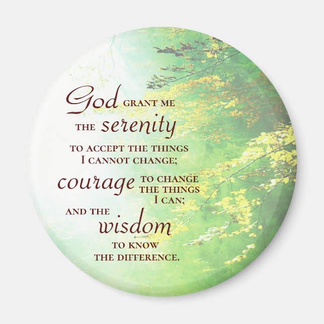 Serenity Prayer, skogen Magnet (Framsidan)