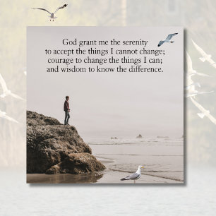 Serenity Prayer Strandscen med Måsar Poster