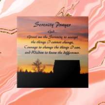 Serenity Prayer Sunset Silhouette liggande