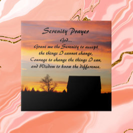 Serenity Prayer Sunset Silhouette liggande Kakelplatta