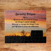 Serenity Prayer Sunset Silhouette liggande