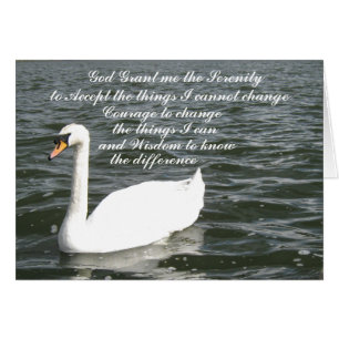Serenity prayer svan hälsningskort