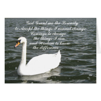 Serenity prayer svan hälsningskort