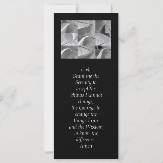 Serenity Prayer Svart och Vitt Geometriskt Mönster (Baksida)