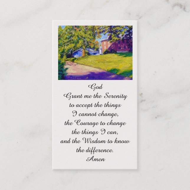 Serenity Prayer Sympathy Funeral Card Visitkort (Framsida)