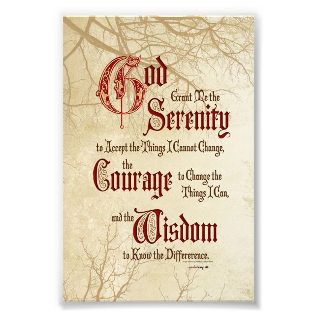 Serenity Prayer: Träd Limbs, styrka/återhämtning Fototryck (Framsidan)