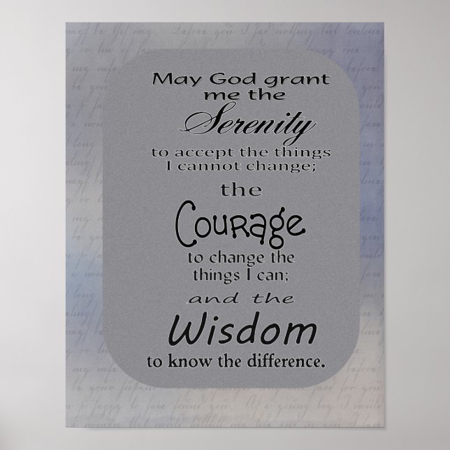 Serenity Prayer - utskrift Poster (Framsidan)