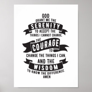 Serenity Prayer - välj din bakgrund Färg Poster