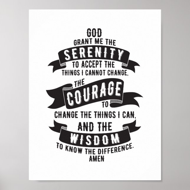 Serenity Prayer - välj din bakgrund Färg Poster (Framsidan)