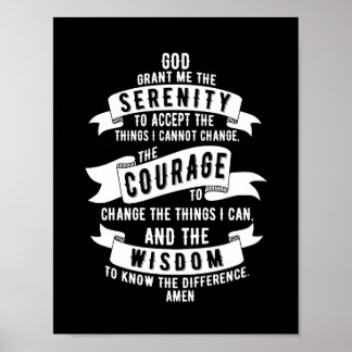 Serenity Prayer - välj din bakgrund Färg Poster