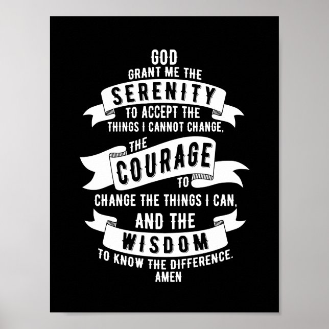 Serenity Prayer - välj din bakgrund Färg Poster (Framsidan)