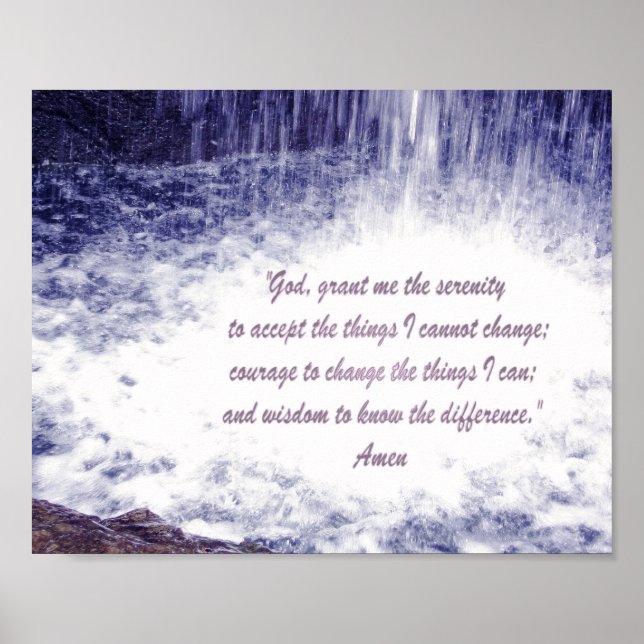 Serenity Prayer-vattenfall Poster (Framsidan)