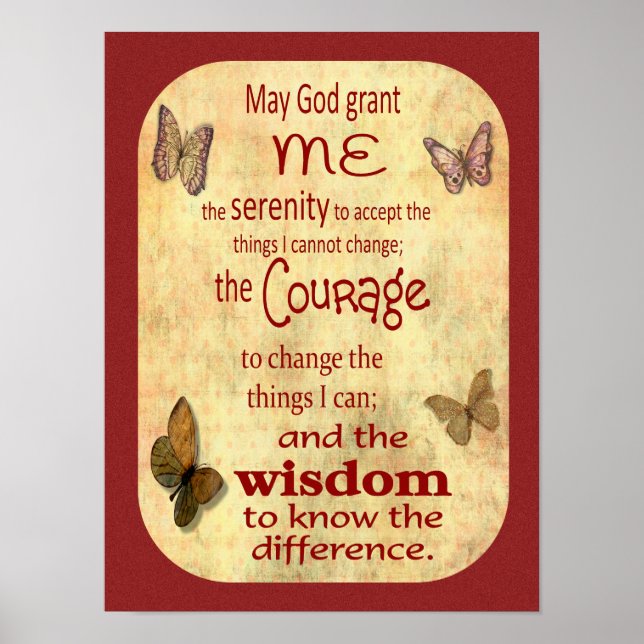 Serenity Prayer Version 3 - poster konst (Framsidan)