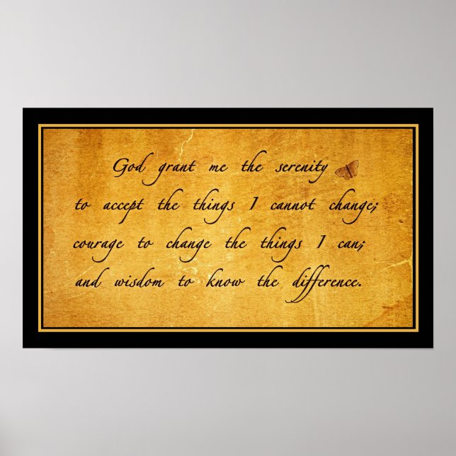 Serenity prayer vintage affisch (Framsidan)