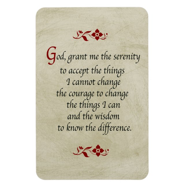 Serenity Prayer/Vintage Stil Magnet (Vertikal)