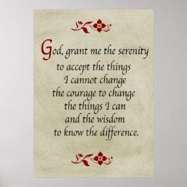Serenity Prayer/Vintage Stil Poster