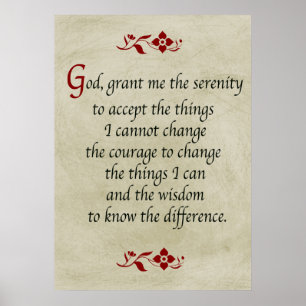 Serenity Prayer/Vintage Stil Poster