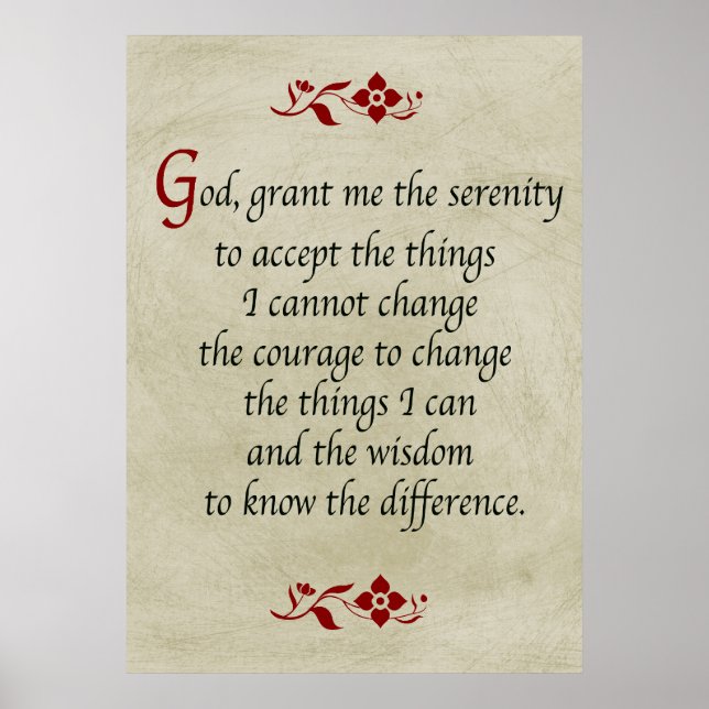 Serenity Prayer/Vintage Stil Poster (Framsidan)