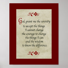 Serenity Prayer/Vintage Stil Poster