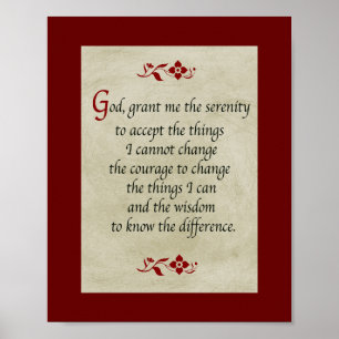 Serenity Prayer/Vintage Stil Poster