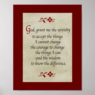 Serenity Prayer/Vintage Stil Poster